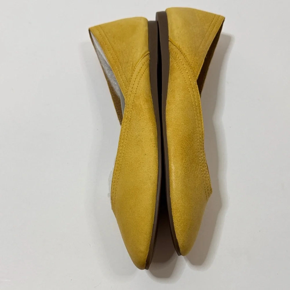 Lucky Brand Goldenrod Leather Alba Flats NEW Size 8